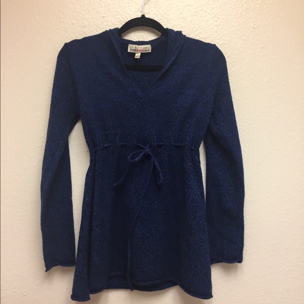Blue Derek Heart Maternity Hoodie- XL